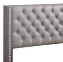 Julie Queen Box Spring Bed, Light Gray