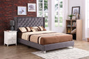 Julie Tufted Queen Box Spring Bed, Gray