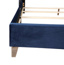 Julie Queen Box Spring Bed, Navy Blue