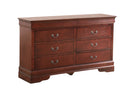 LouisPhillipe 6-Drawers Dresser, Cherry