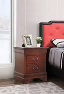 LouisPhillipe 2-Drawers Nightstand, Cherry