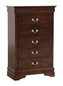 LouisPhillipe 5-Drawers Chest, Cappuccino