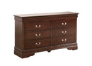 LouisPhillipe 6-Drawers Dresser, Cappuccino