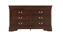 LouisPhillipe 6-Drawers Dresser, Cappuccino