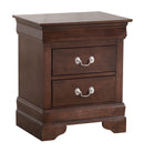 LouisPhillipe 2-Drawers Nightstand, Cappuccino