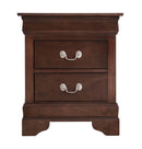 LouisPhillipe 2-Drawers Nightstand w/Carved Base, Cappuccino