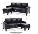 Jenna 76in Sofa, Black