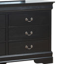 LouisPhillipe 6-Drawers Dresser, Black