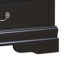 LouisPhillipe 6-Drawers Wooden Dresser, Black