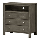 Burlington 3-Drawers Media Chest, Gray