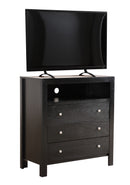 Burlington 3-Drawers Media Chest, Black