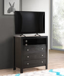 Burlington 3-Drawers Media Chest, Black
