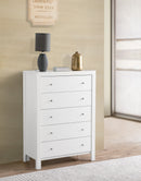 Burlington 5-Drawers Chest, White