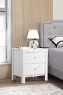 Burlington 2-Drawers Nightstand, White