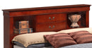 LouisPhillipe King Storage Bed w/Bookcase Headboard, Cherry