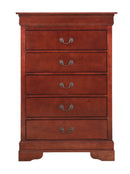 LouisPhillipe 5-Drawers Chest, Cherry