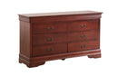 LouisPhillipe 6-Drawers Dresser, Cherry