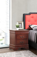 LouisPhillipe 2-Drawers Nightstand, Cherry