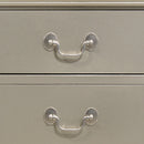 LouisPhillipe 3-Drawers Nightstand, Silver Champagne