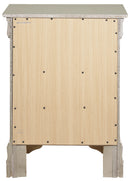 LouisPhillipe 3-Drawers Nightstand, Silver Champagne