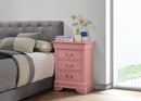 LouisPhillipe 3-Drawers Nightstand, Pink