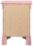 LouisPhillipe 3-Drawers Nightstand, Pink