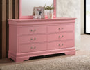 LouisPhillipe 6-Drawers Dresser, Pink
