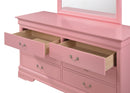 LouisPhillipe 6-Drawers Dresser, Pink