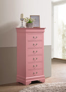 LouisPhillipe 6-Drawers Chest, Pink