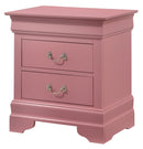 LouisPhillipe 2-Drawers Nightstand, Pink