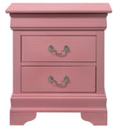 LouisPhillipe 2-Drawers Nightstand, Pink