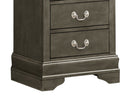 LouisPhillipe 3-Drawers Nightstand, Gray