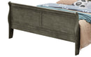 LouisPhillipe Full Wooden Sleigh Bed, Gray