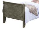 LouisPhillipe Twin Wooden Sleigh Bed, Gray