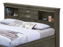 LouisPhillipe Full Storage Bed w/Bookcase Headboard, Gray