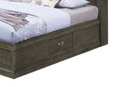 LouisPhillipe King Storage Bed w/Bookcase Headboard, Gray
