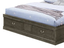 LouisPhillipe Queen Storage Bed, Gray