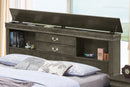 LouisPhillipe Queen Storage Bed, Gray