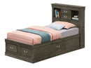 LouisPhillipe Twin Storage Bed, Gray