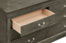 LouisPhillipe 6-Drawers Dresser, Gray