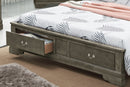 LouisPhillipe Queen Storage Bed, Gray