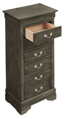 LouisPhillipe 6-Drawers Chest, Gray