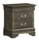 LouisPhillipe 2-Drawers Nightstand, Gray