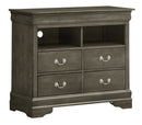 LouisPhillipe 4-Drawers Media Chest, Gray