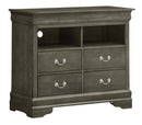 LouisPhillipe 4-Drawers Media Chest, Gray