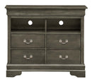LouisPhillipe 4-Drawers Media Chest, Gray