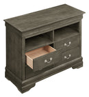 LouisPhillipe 4-Drawers Media Chest, Gray