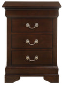 LouisPhillipe 3-Drawers Nightstand, Cappuccino