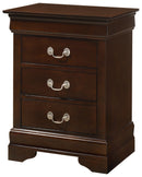 LouisPhillipe 3-Drawers Nightstand, Cappuccino