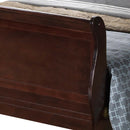 LouisPhillipe Full Wooden Sleigh Bed, Cappuccino